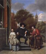 Jan Steen A Delf burgher and his daughter oil on canvas